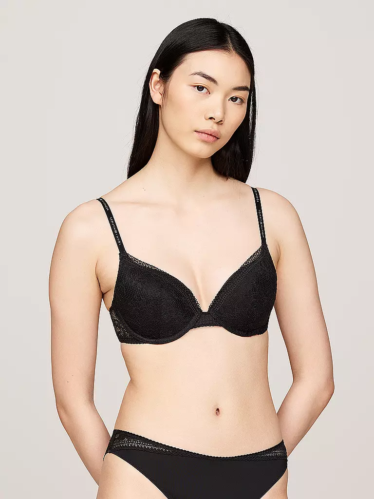 TOMMY HILFIGER Push Up BH PLUNGE black  schwarz