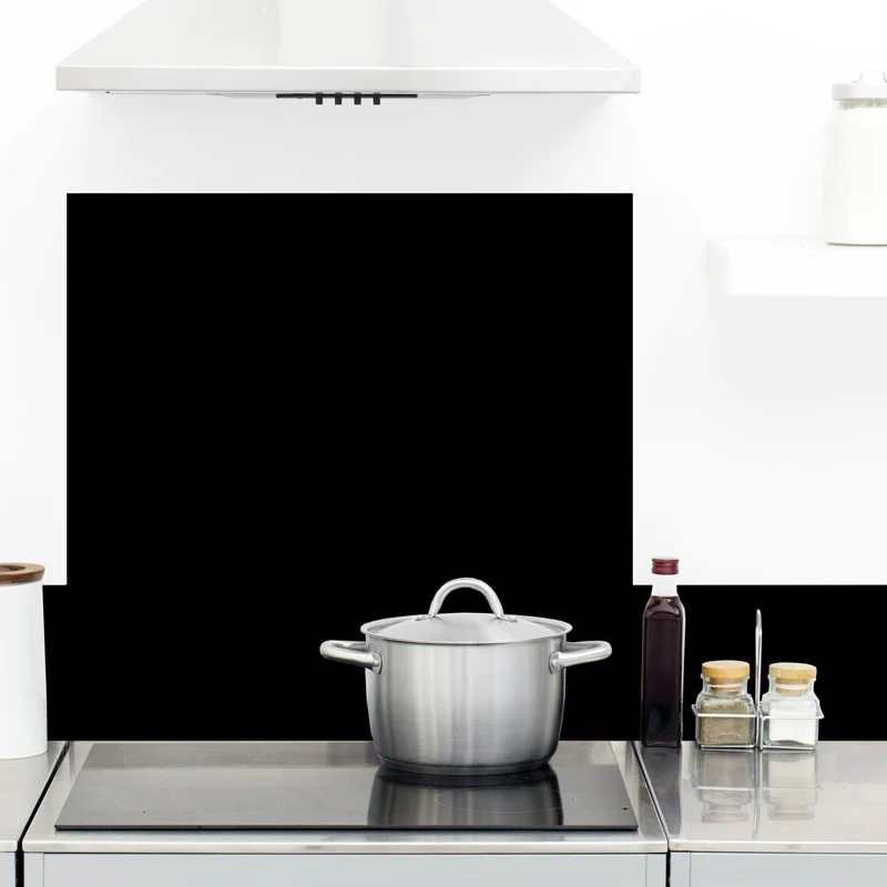 Crédence cuisine Bandeau ALU lot de 2 L100xH 20cm - TOTAL BLACK 99deco