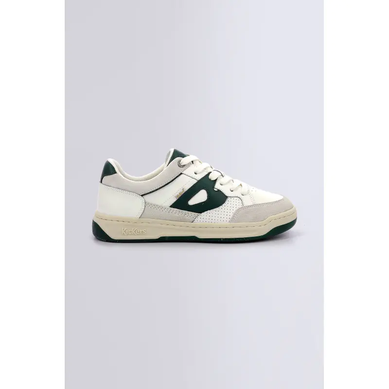 KIKOUAK JUNIOR BLANC VERT BASKETS BASSES Cuir Mixte