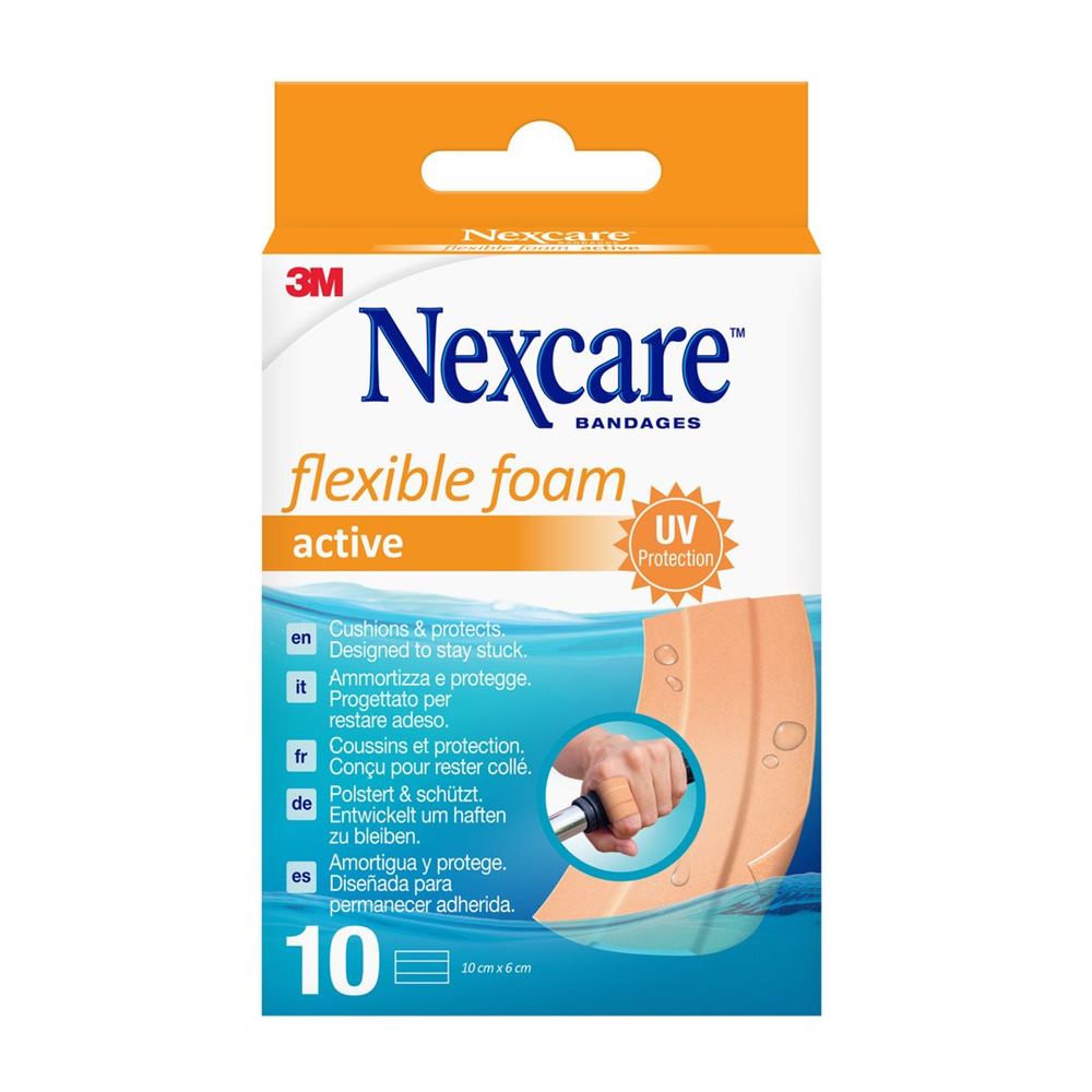 NEXCARE Pflaster Flexible Foam Active Bands Pfl 6x10cm 10 Stk