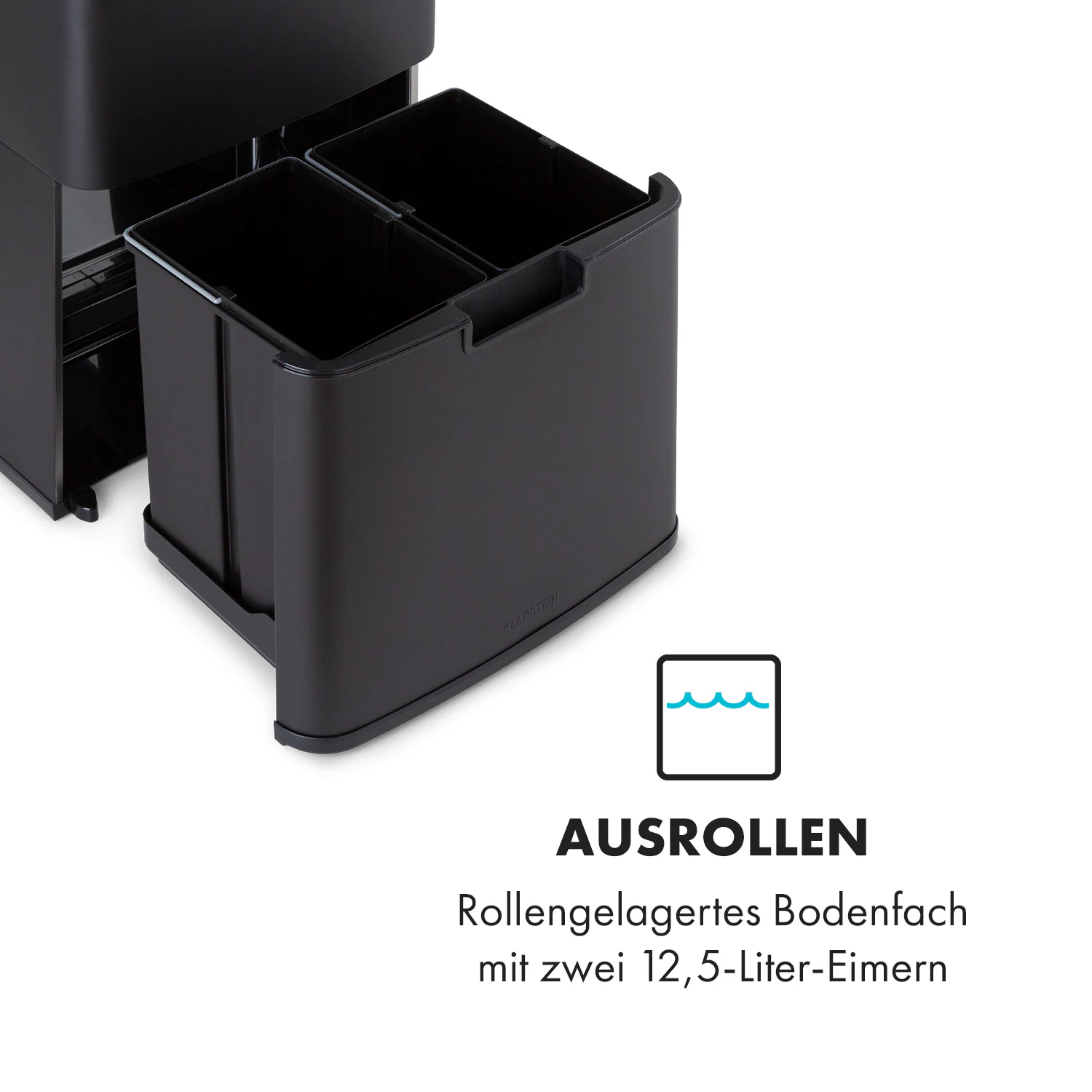 Royal Trash Matte Black Sensor-Mülleimer 72 Liter Edelstahl