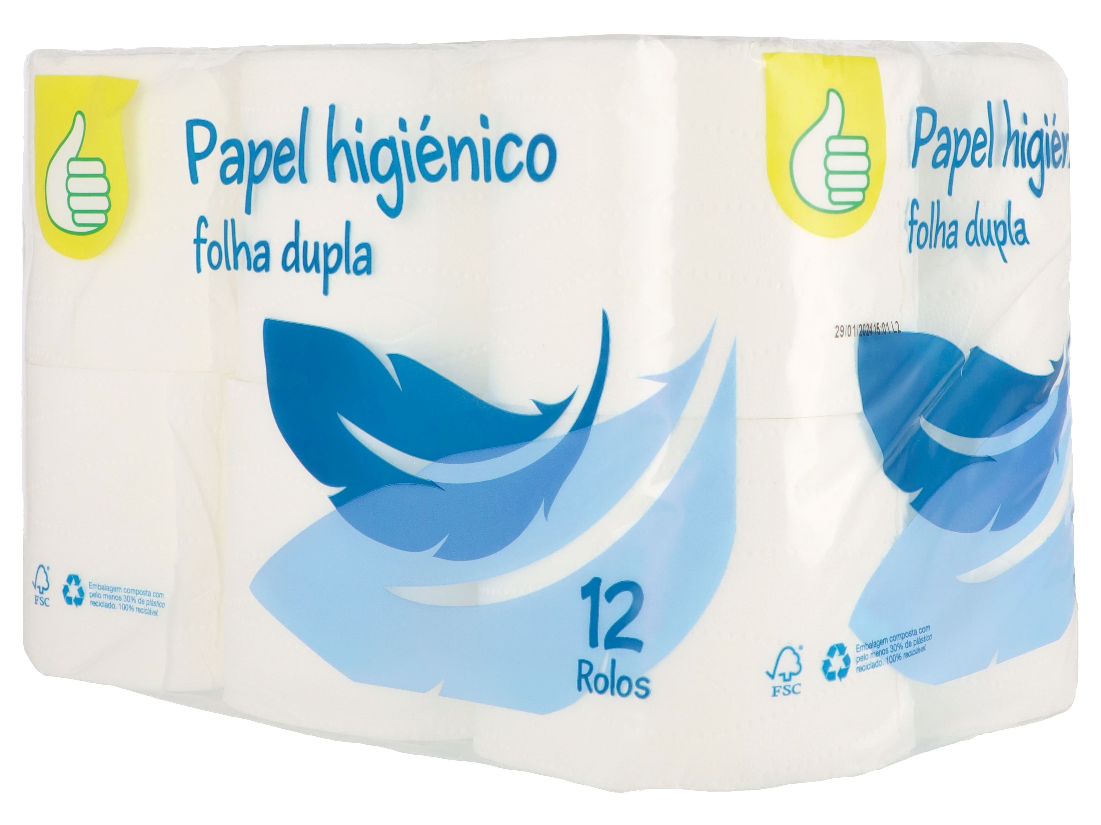 PAPEL HIGIÉNICO POLEGAR FOLHA DUPLA 12 ROLOS