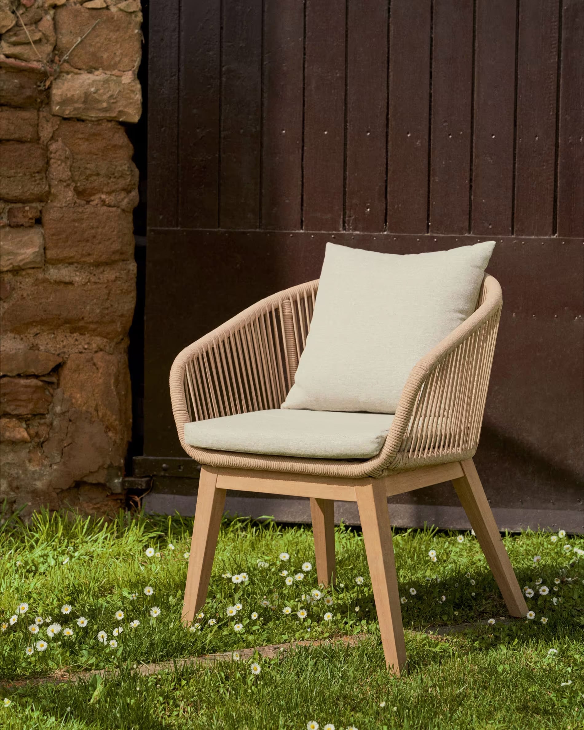 Kave Home Gartenstuhl PORTALO 2er Set naturfarbig