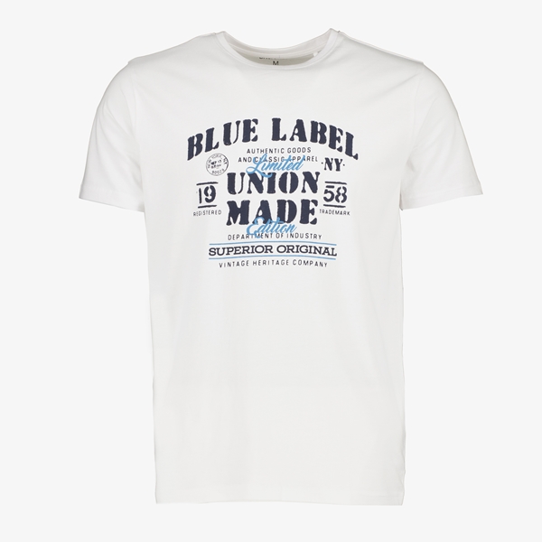 Unsigned heren T-shirt met blauwe tekstopdruk