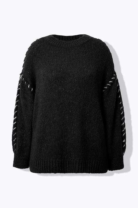 Pullover, oversized, Colornähte, Langarm