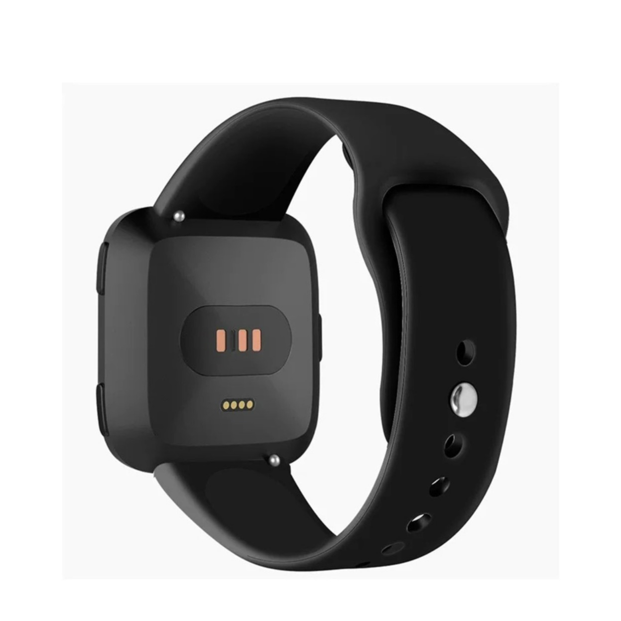 Fitbit Versa / Versa 2 / Versa Lite Silikon Sport Armband (Gelenkumfang 175-215mm) - Schwarz