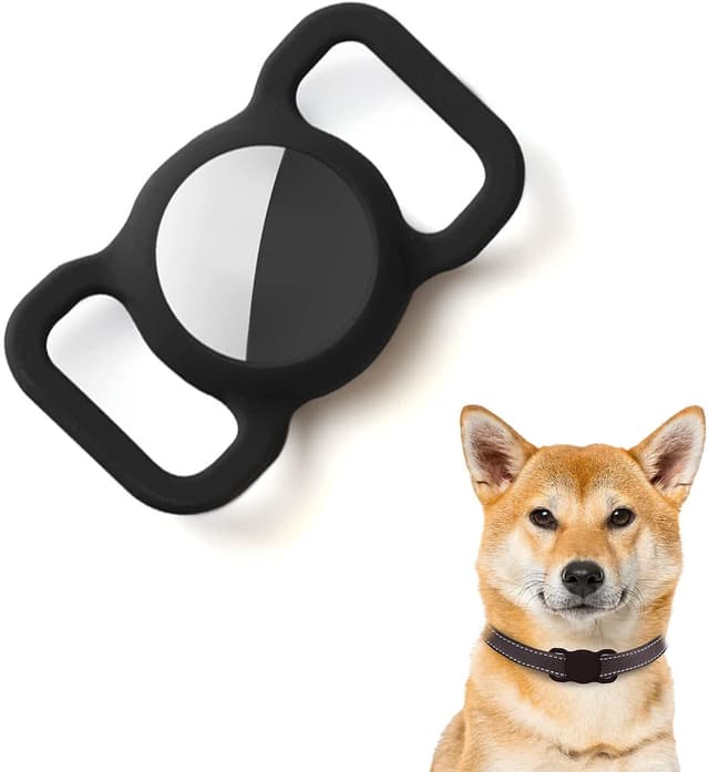 AirTag skal til hundehalsbånd silikone Sort 1-pak