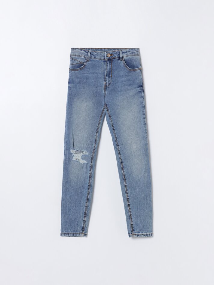 Calça jeans push-up - Azul índigo claro