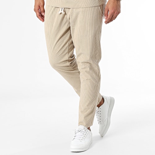Ensemble Tee Shirt Manches Longues Et Pantalon Jogging Beige