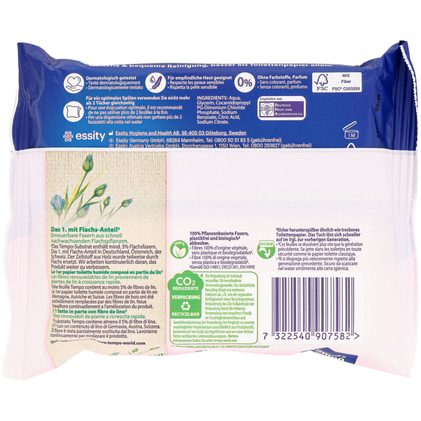 Tempo Feuchtes Toilettenpapier Sanft & Pur 42 Tücher
