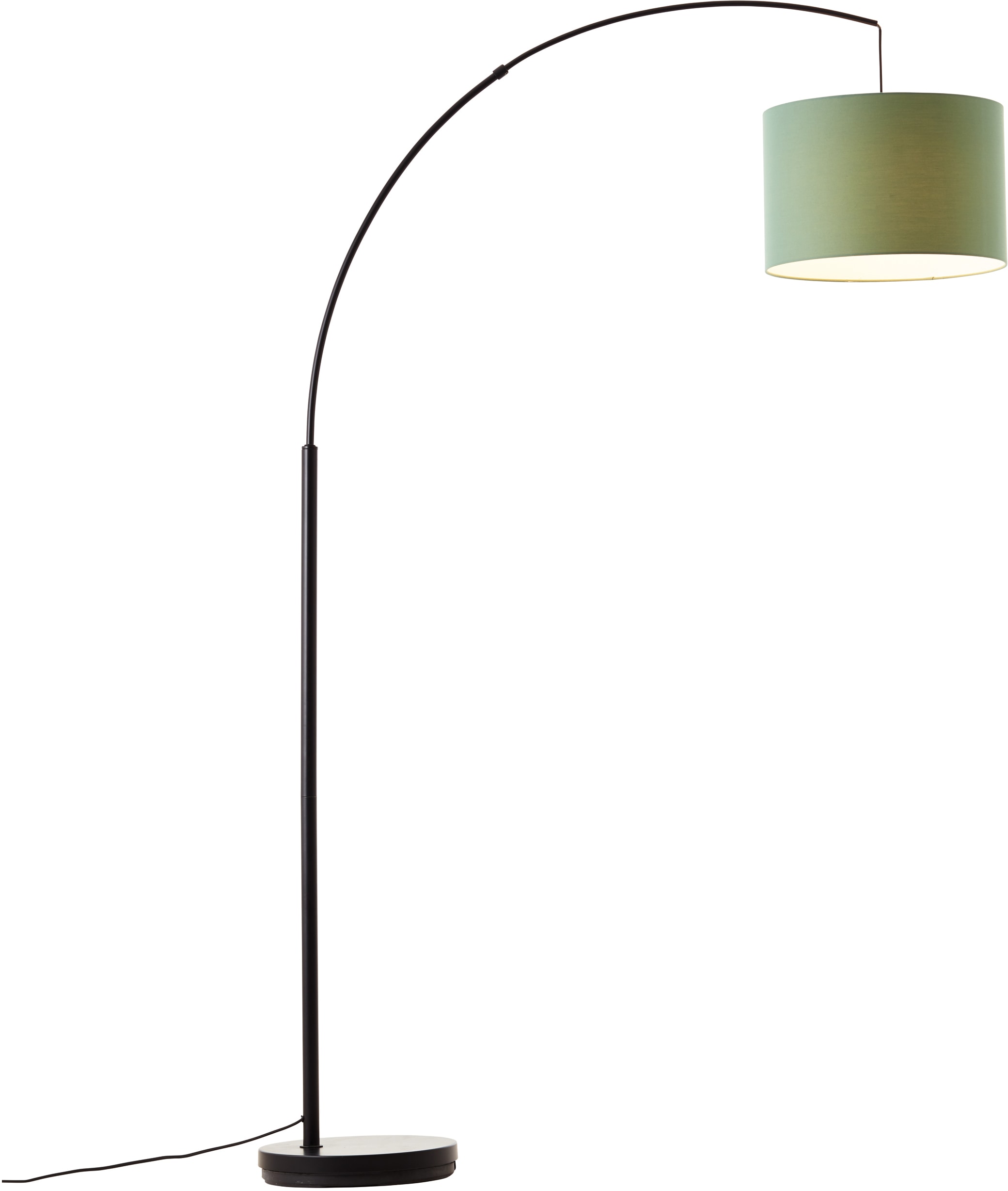 my home Stehlampe »Elijah« E27 1 Stk. Bogenlampe Textilschirm Stoff Ø 36cm