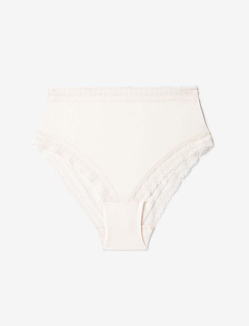 Culotte taille haute - blanc rose