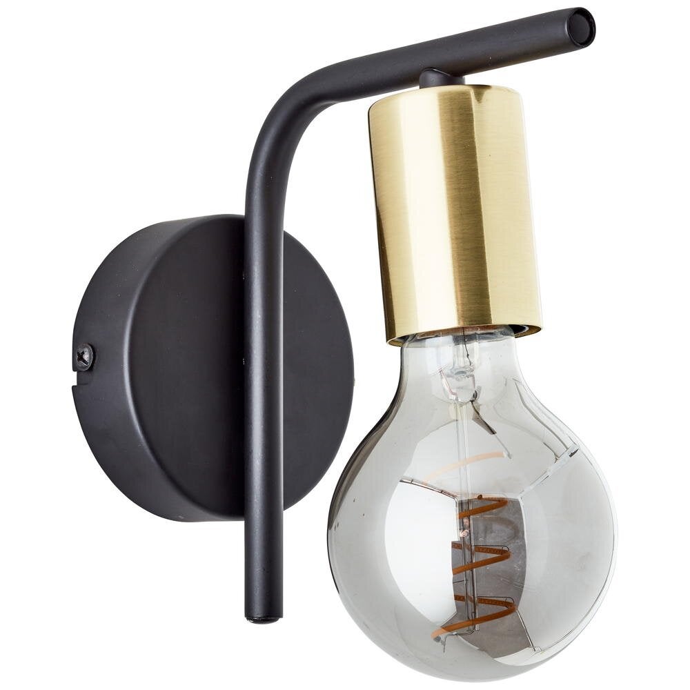 Kerry wandlamp in zwart en messing E27