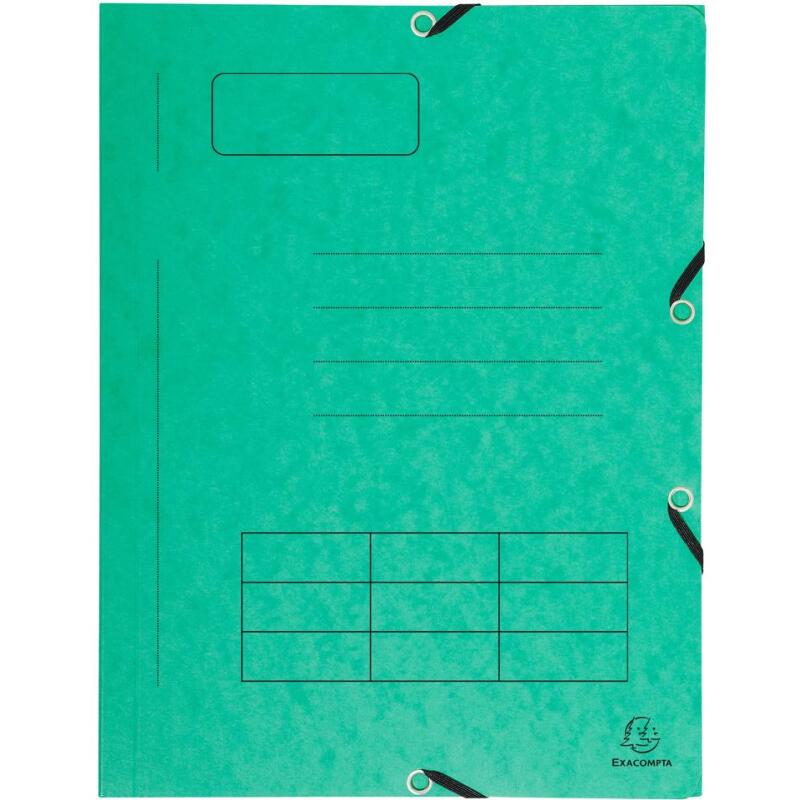 Chemise à élastique Imprimée 3 rabats carte lustrée 355gm2 - A4 - Couleurs assorties