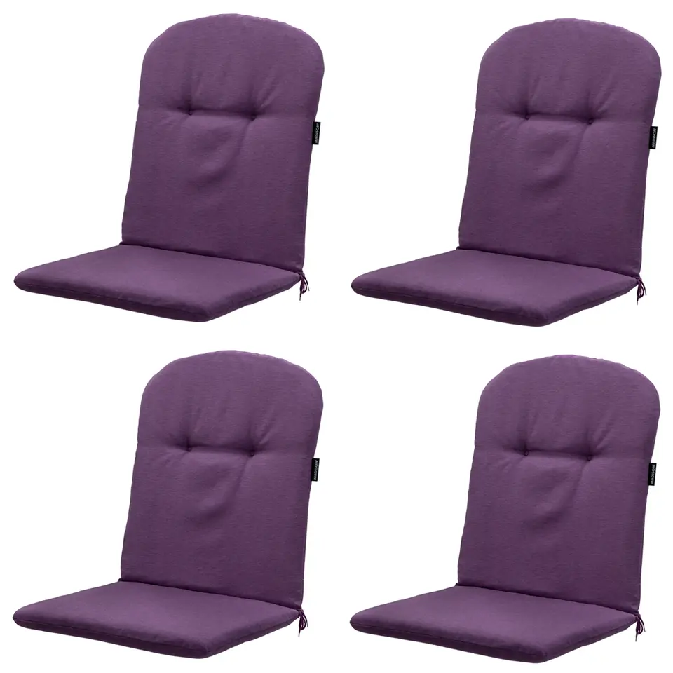 Madison - Kuipstoelkussen Hoge Rug Panama purple - Ca. 96x45 cm - Set van 4