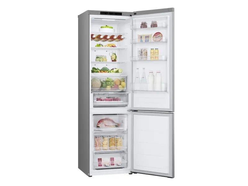 LG GBV3200DPY - Køleskab/fryser - bund-fryser - bredde: 59.5 cm - dybde: 68.2 cm - højde: 203 cm - 387 liter - Klasse D - prime-sølv