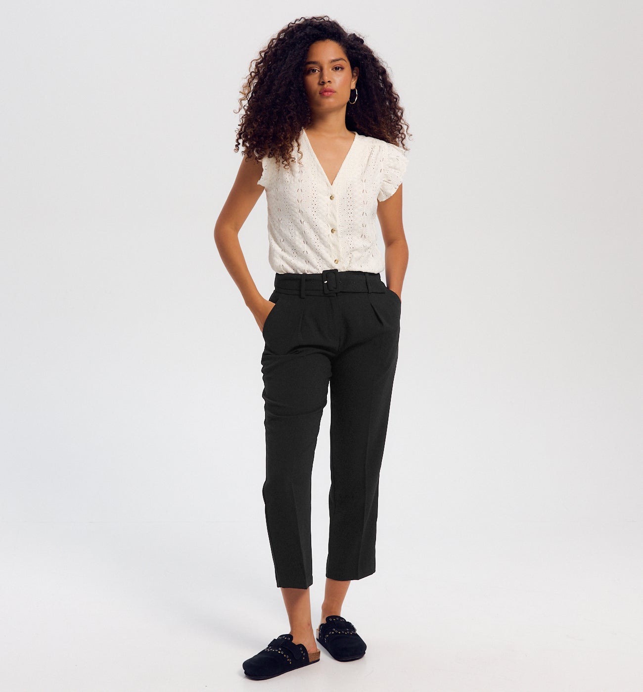 Pantalon à pinces Femme - Noir