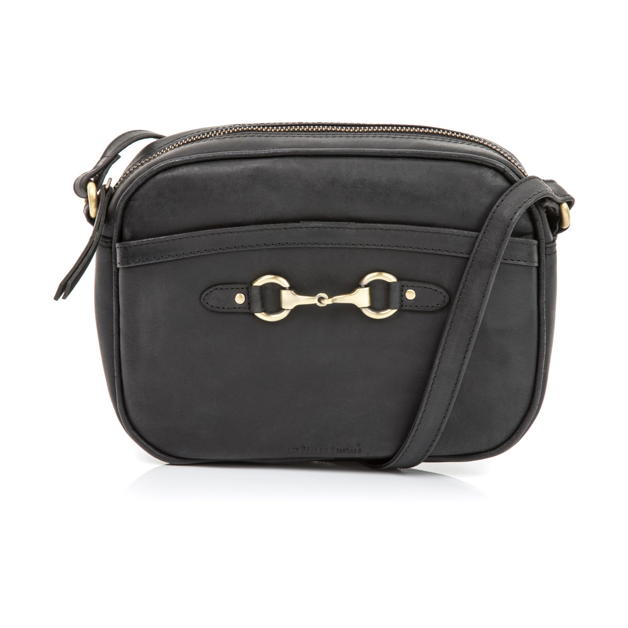 Sac bandoulière en cuir noir