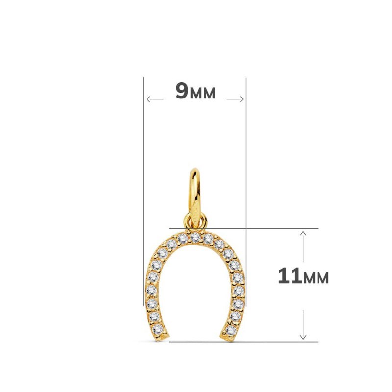 Collier - Pendentif Or 18 Carats 750/000 Jaune  - Fer à Cheval - Chaine Dorée