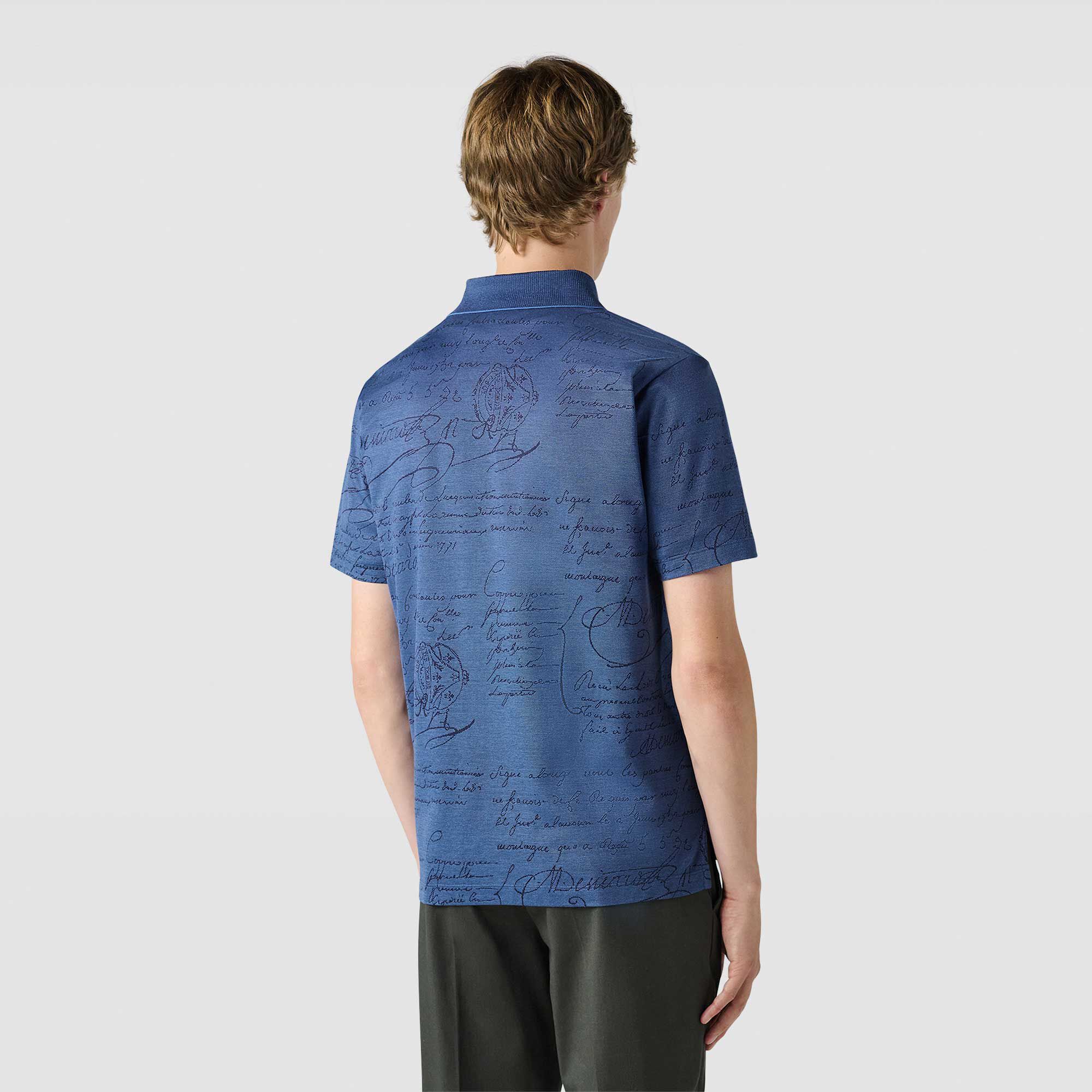 Polo Pique En Jacquard Scritto