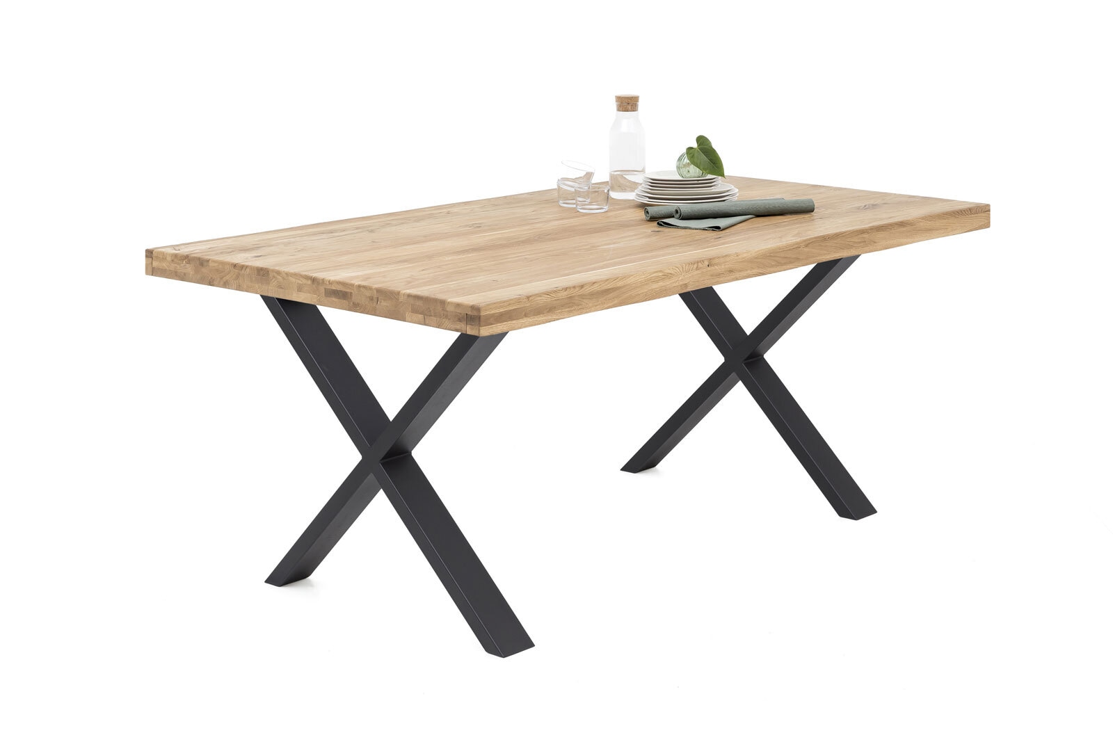 vito Esstisch SIGA X-I 180 x 100 cm schwarz /Eiche bianco