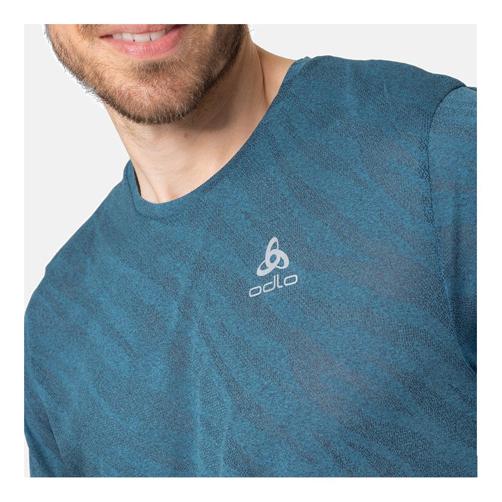 Odlo ZEROWEIGHT ENGINEERED CHILL-TEC - Maillot Homme saxony blue melange
