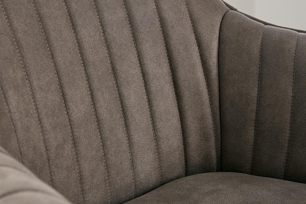 Riess Ambiente Drehbarer Design Stuhl Livorno Vintage Taupe Buchenholz Beine Esszimmerstuhl Küchenstuhl Besucherstuhl