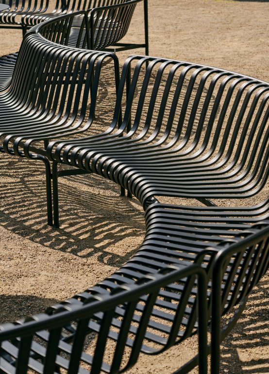 Hay Palissade Park tuinbank rond in Sky grey