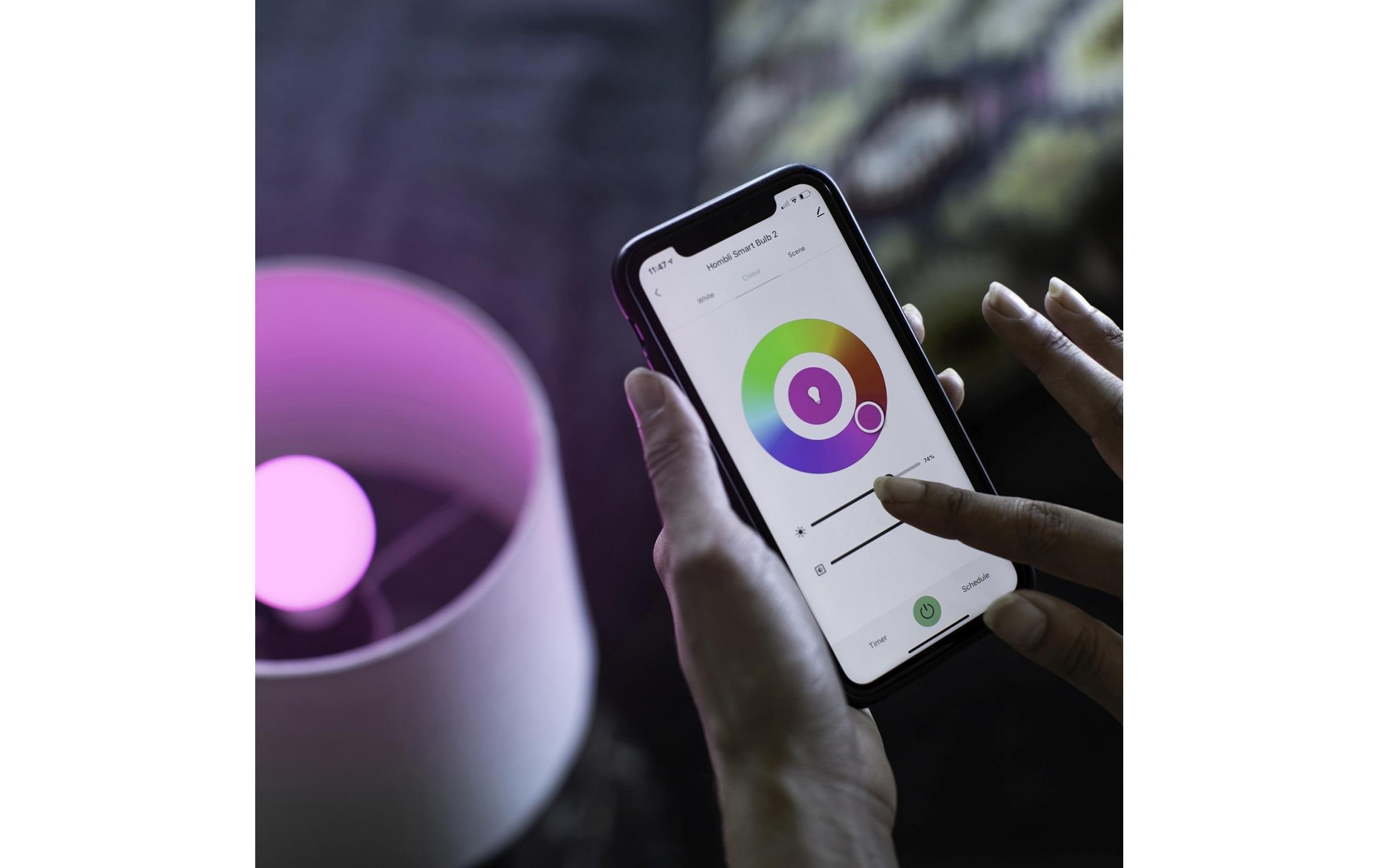 Hombli LED-Leuchtmittel »Smart Bulb, E27, 9W, RGB + CCT, 1+1 Pack« E27 2 Stk. Farbwechsler | Kaltweiss | Neutralweiss | Tageslichtweiss | Warmweiss