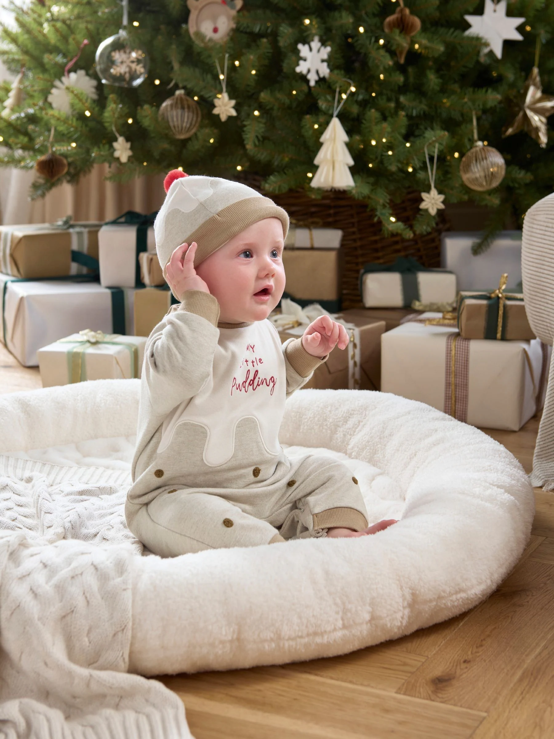 Mamas & Papas My Little Pudding kerstromper en -muts