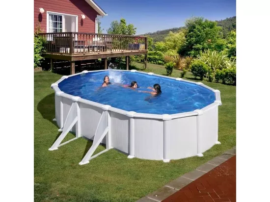 Piscine acier blanc Atlantis ovale 5,27 x 3,27 x 1,32 m - Gré