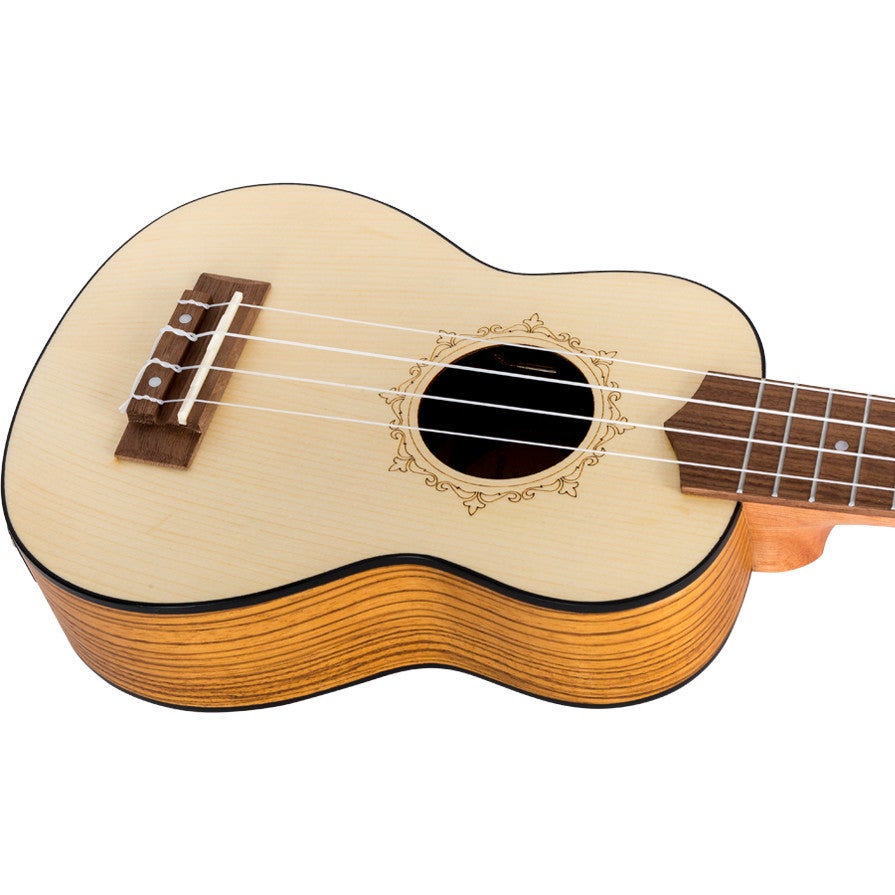 Flight Designer Series DUS320 CEQ SP/ZEB elektrisch-akoestische sopraan ukelele met gigbag