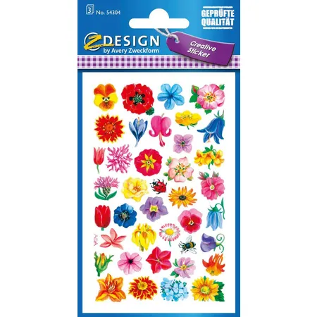 Avery Zweckform Z-Design Deko Sticker, Blüten, 3 Bogen/114 Sticker