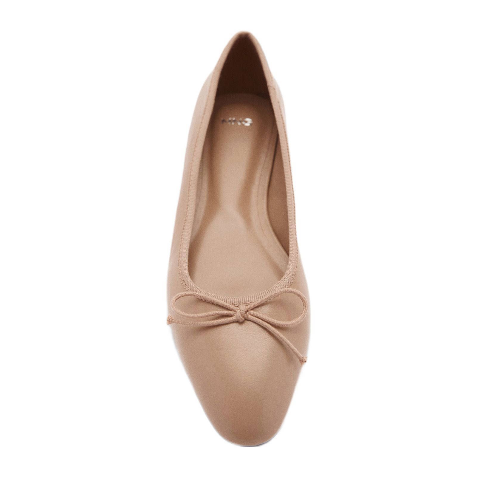 Mango leren ballerina's beige