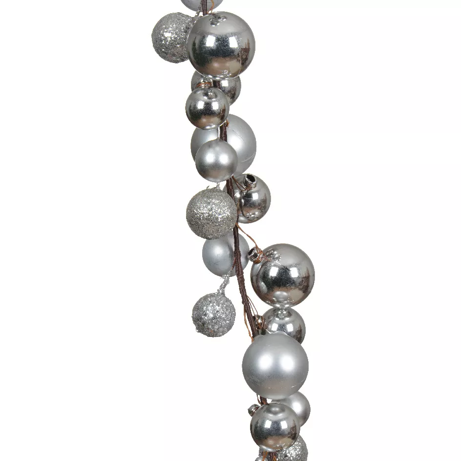 Guirlande de Noël (180 cm) Boules de Noël Argent