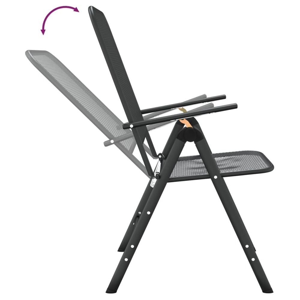 Mobilier à dîner de jardin 5 pièces maille métal anthracite