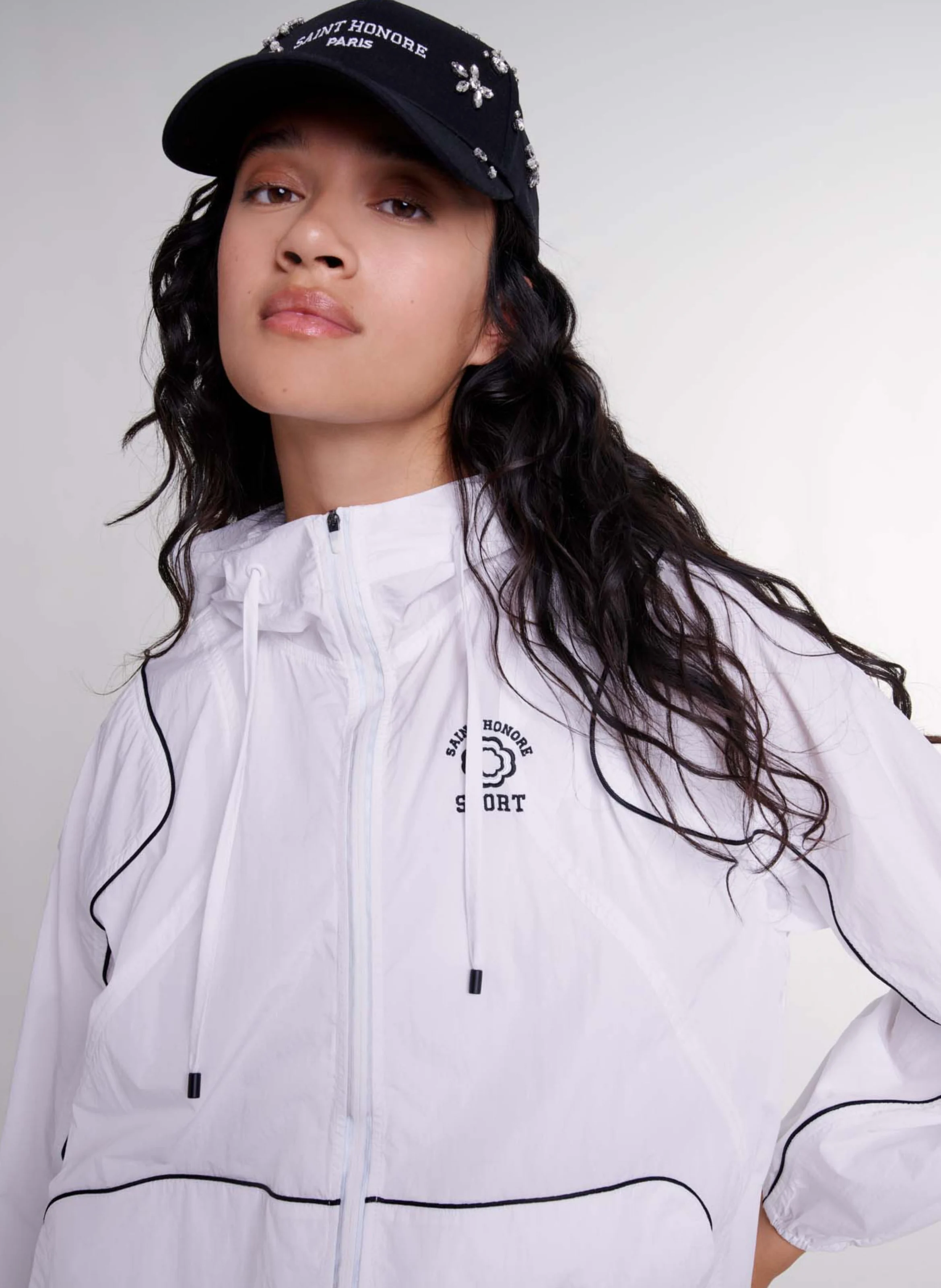 Coupe-vent à capuche | Blanc