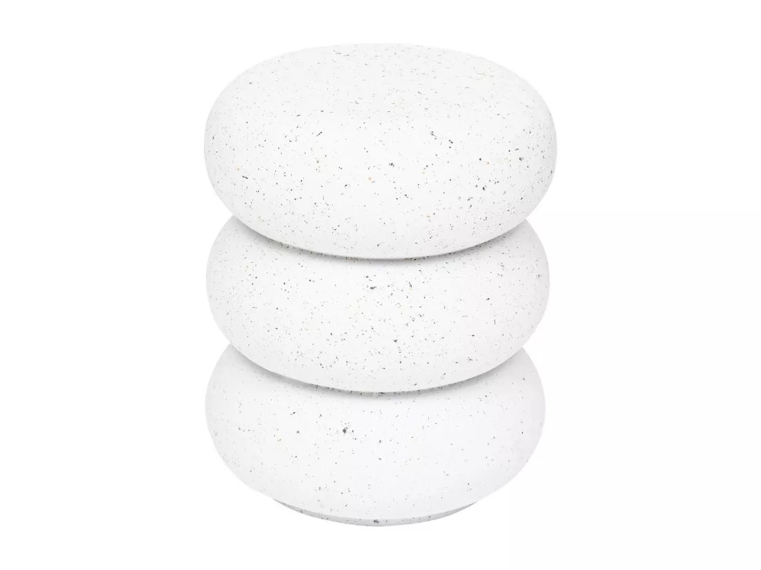 Table à café Table d'appoint Totem en Magnésie effet terrazzo D 35 cm