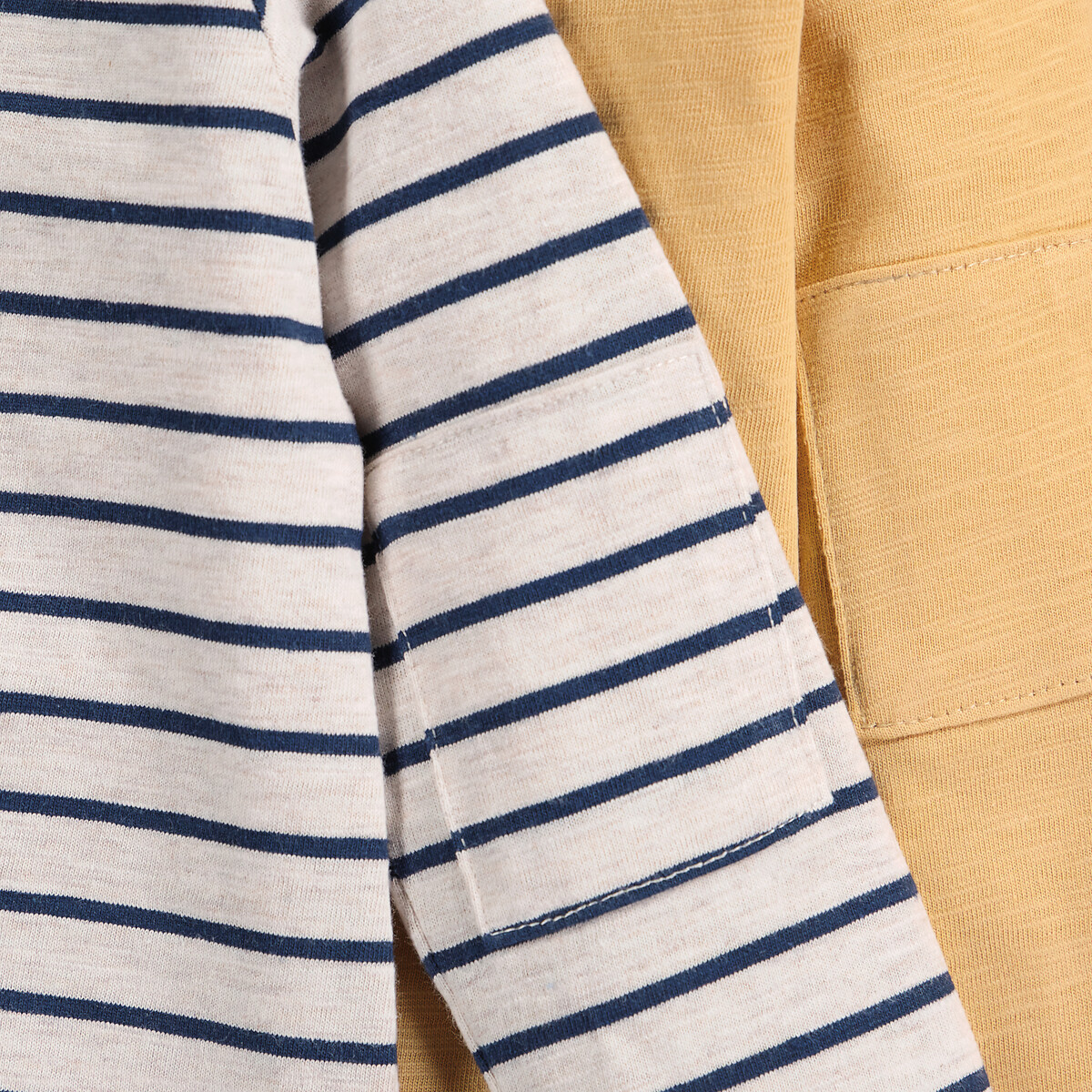 COLEÇÃO LA REDOUTE<br>Conjunto de 2 camisetas com gola túnica, em algodão