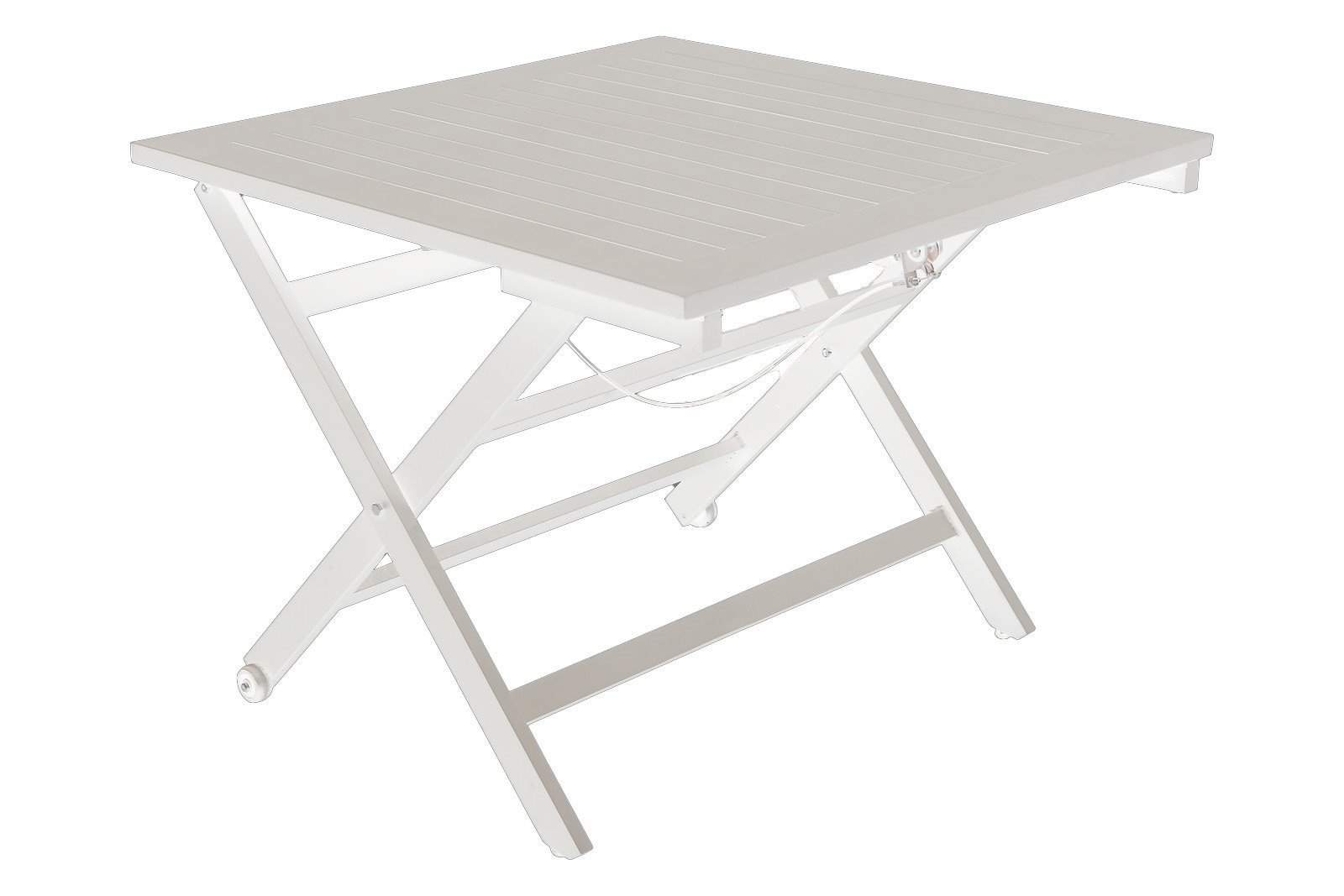 Sicilia hagebord Hvitlakkert aluminium bord med hev/senk funksjon