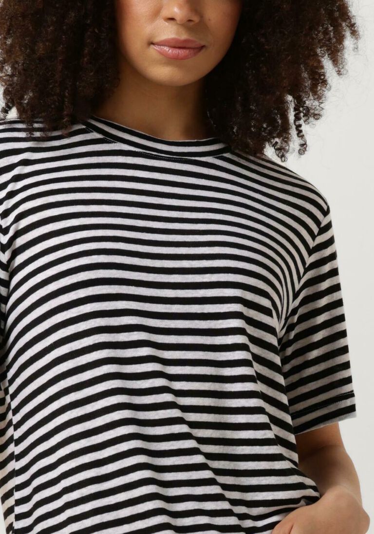 MY ESSENTIAL WARDROBE zwarte my essential wardrobe t-shirt lisamw striped tee