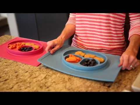EZ PZ Fun Napperon Assiette Antidérapant Happy Mat - Gris