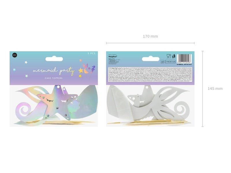 Zeemeermin Taart Topper Set 3 delig