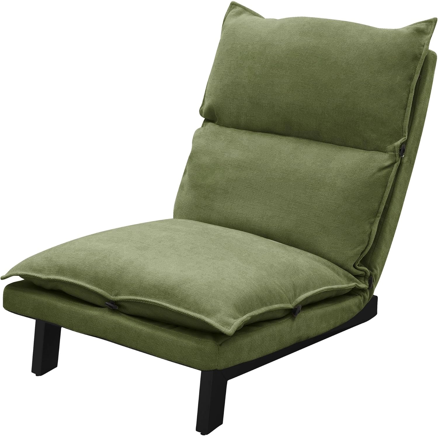ML-Design Bodenstuhl Grün, Bodensessel gepolstert, verstellbare Rückenlehne, Leinenbezug, Stahlgestell, Loungesessel Sitzkissen Bodensofa Bodensitz Bodenkissen Relaxsessel Meditationsstuhl Lazy Sofa