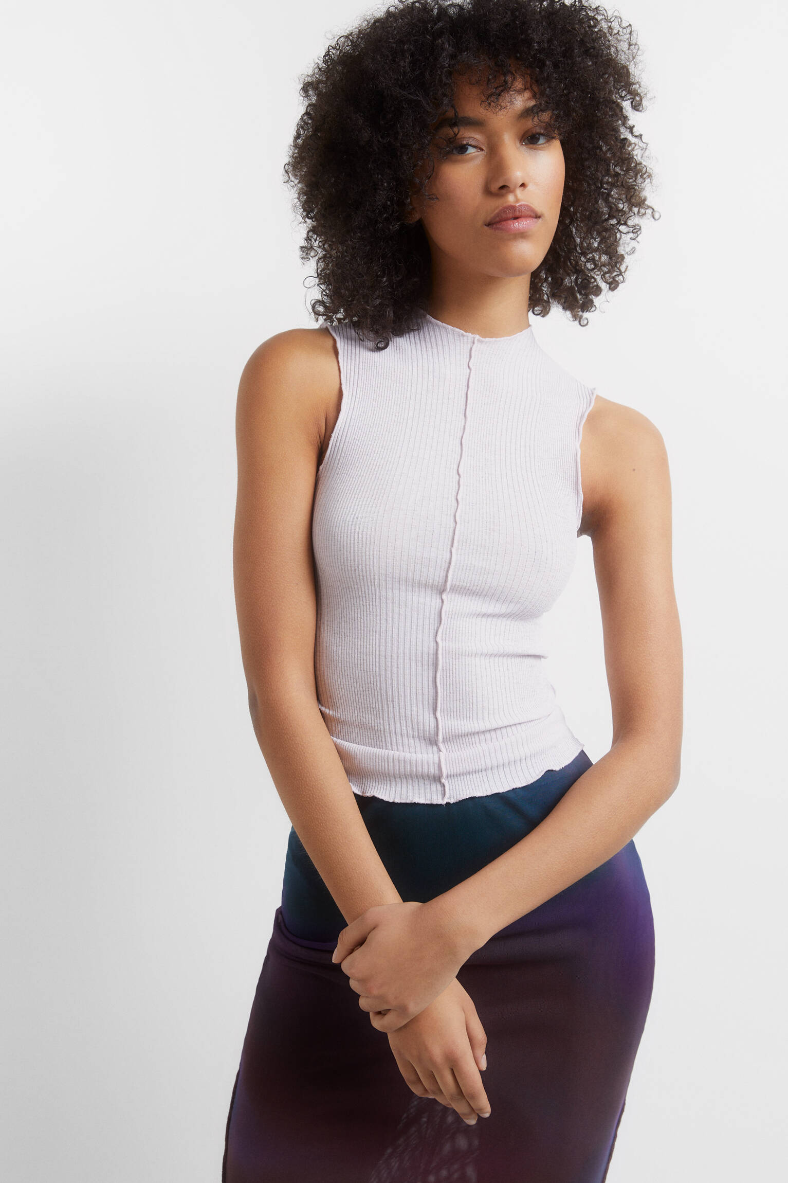 Blusa com manga overlock - Lilás