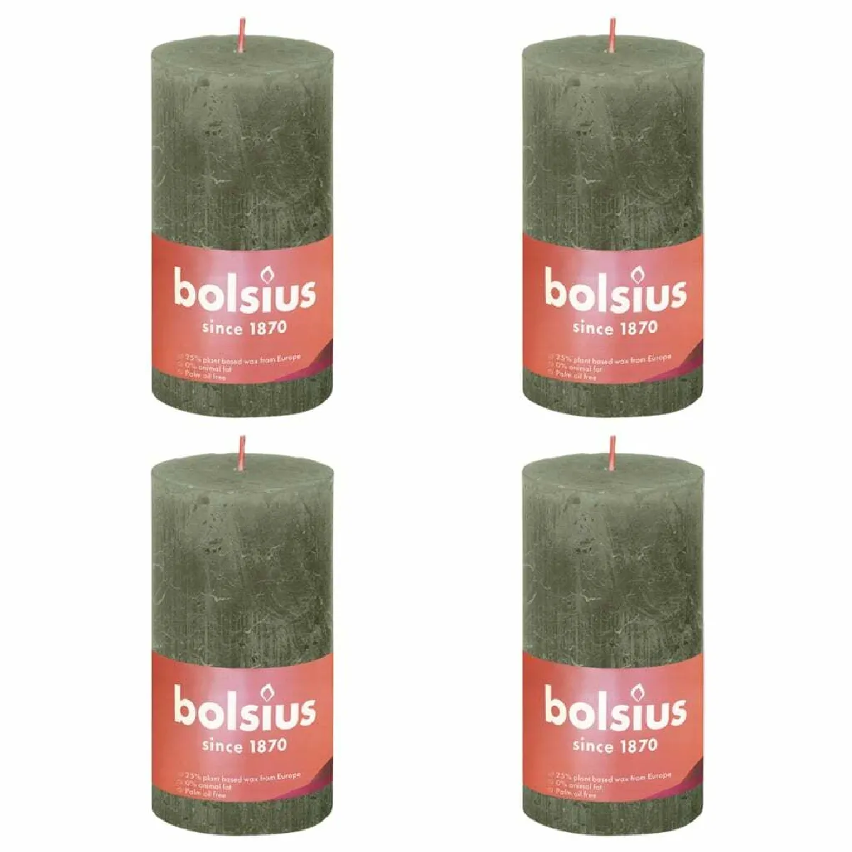 Bolsius Bougie pilier Shine vert olive