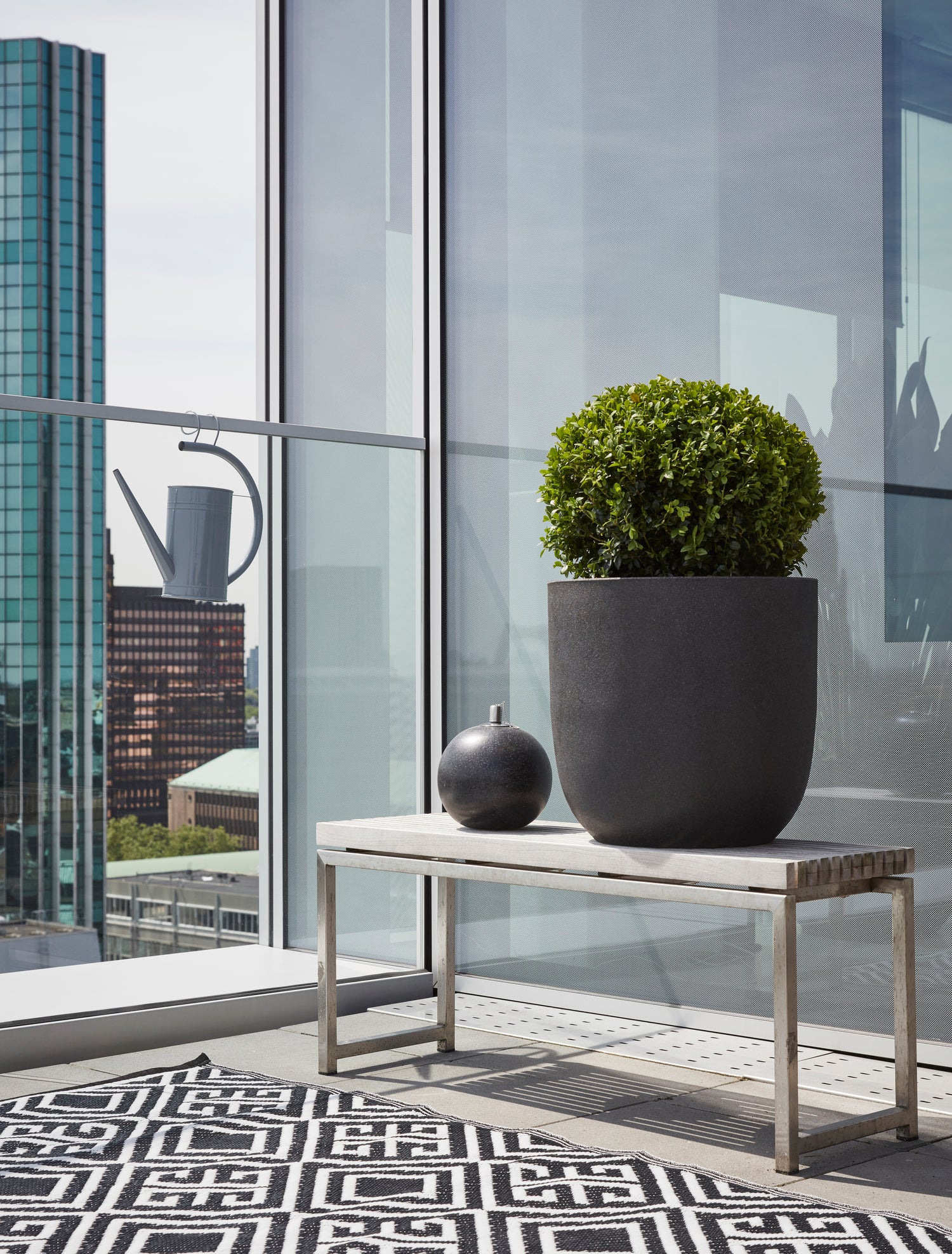 Capi Europe bloempot Lux Terrazzo zwart D 28 H 26 cm