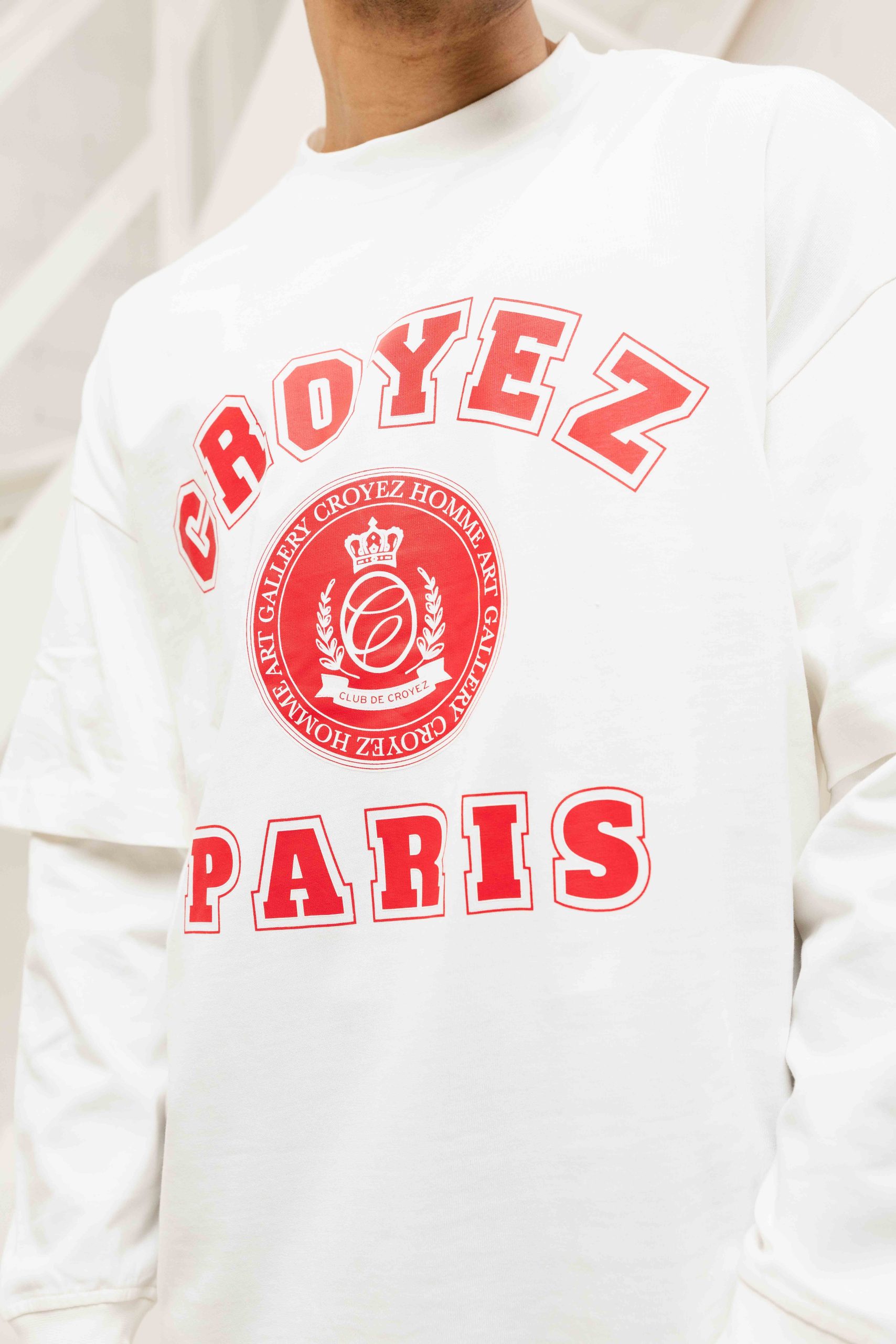 Croyez Bouclier Longsleeve Heren Gebroken Wit