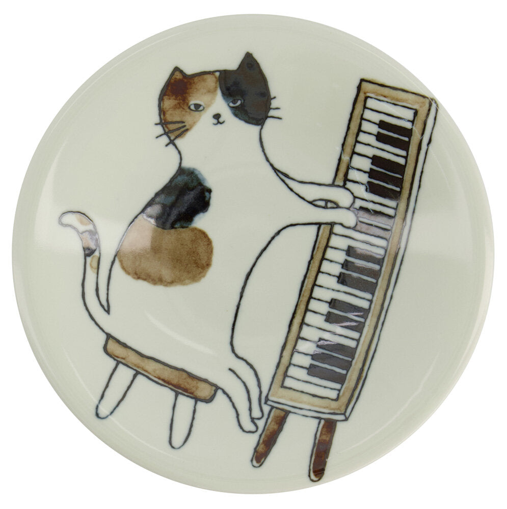 Tokyo Design Studio  Neko Maruke Cat tallerken, brun/sort - Ø16 cm