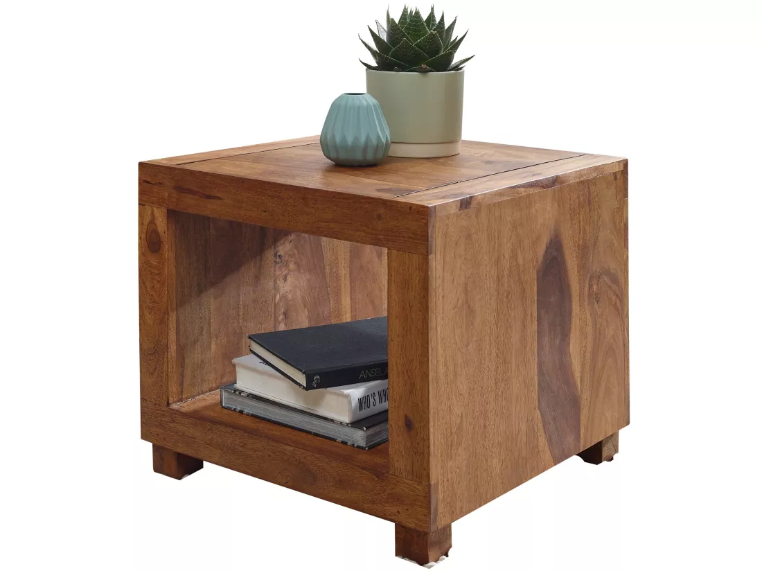 Table Basse Bois Massif 50x45x50cm Table d'appoint Table de salon Design